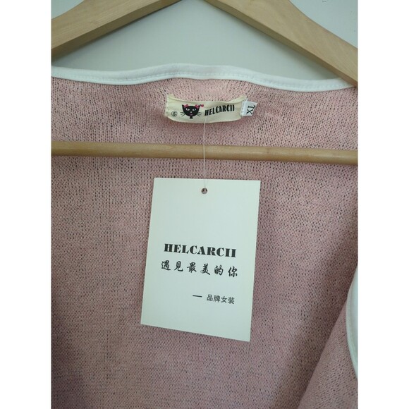 HELCARCII Women’s Long Gray Cardigan Sweater Open Front Two Pocket NWT SZ XL - Picture 2 of 13